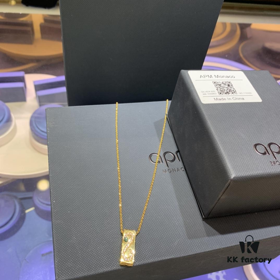 A Brand Monaco New Arrival Exotic Snake Necklace for Women, Fashion Colorful Gold Collar Chain Pendant with Square Plate Design