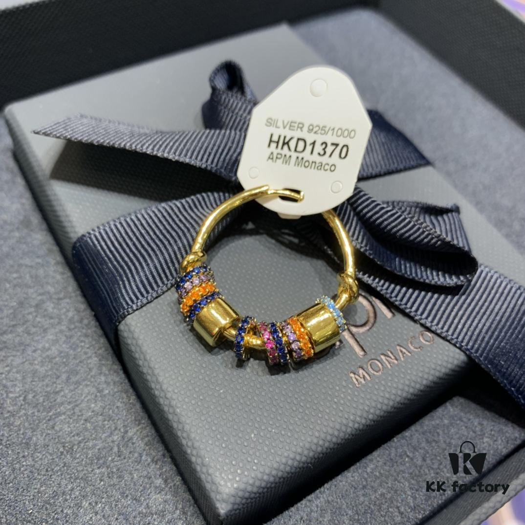 A Brand Monaco Single Romantic Colorful Multi-Layer Earrings, Stylish Designed Jewelry Gift for Girlfriend