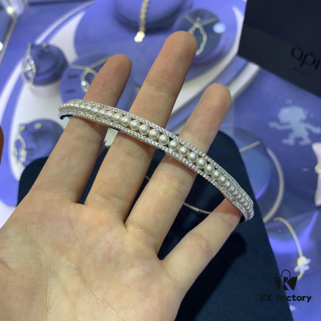 A Family Monaco New Arrival Freshwater Pearl Double-Layer Choker Necklace for Women, Collarbone Chain Gift