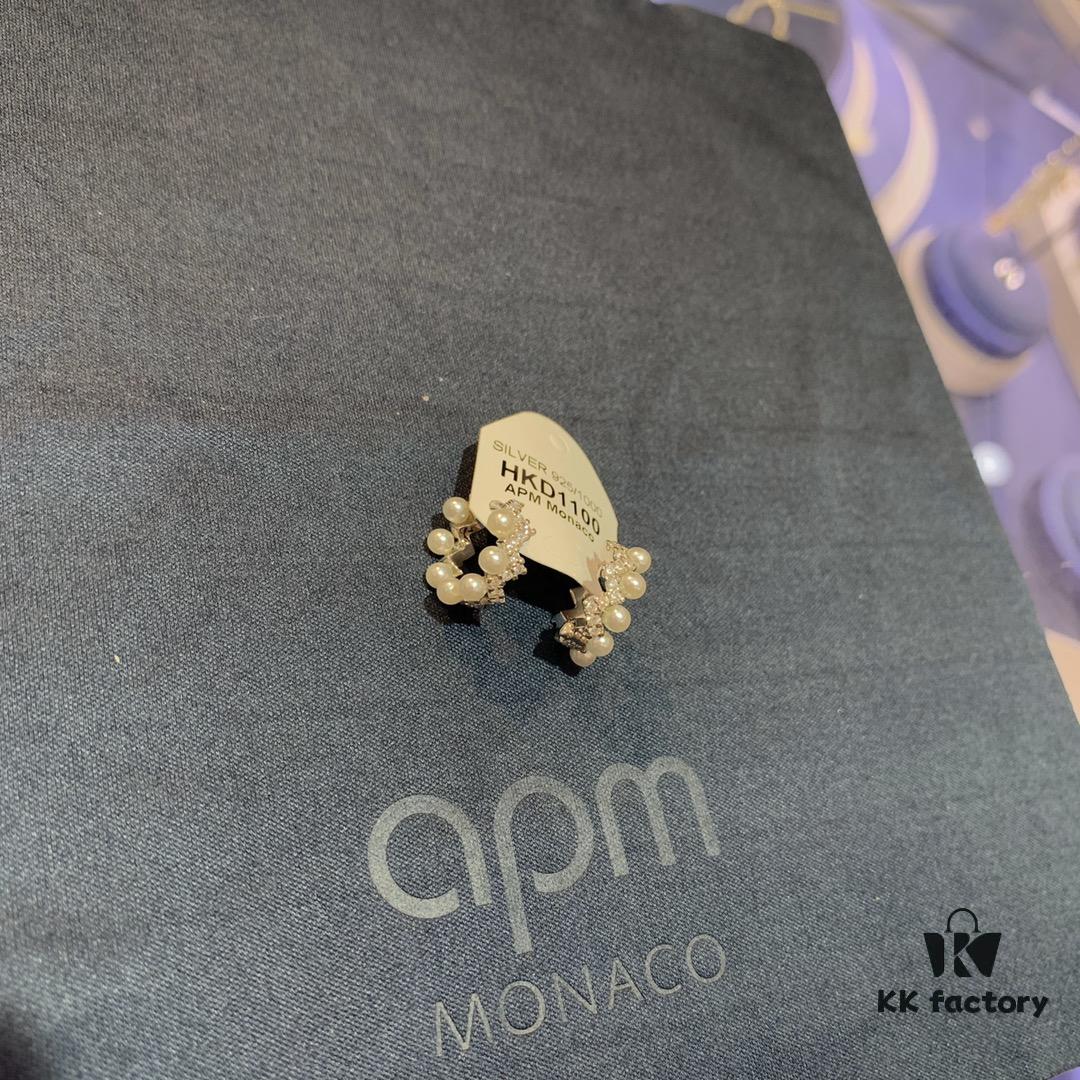 A Family Monaco Style Stylish Mini Pearl Earrings for Women, New Geometric Hoop Earrings, Gift for Girlfriend