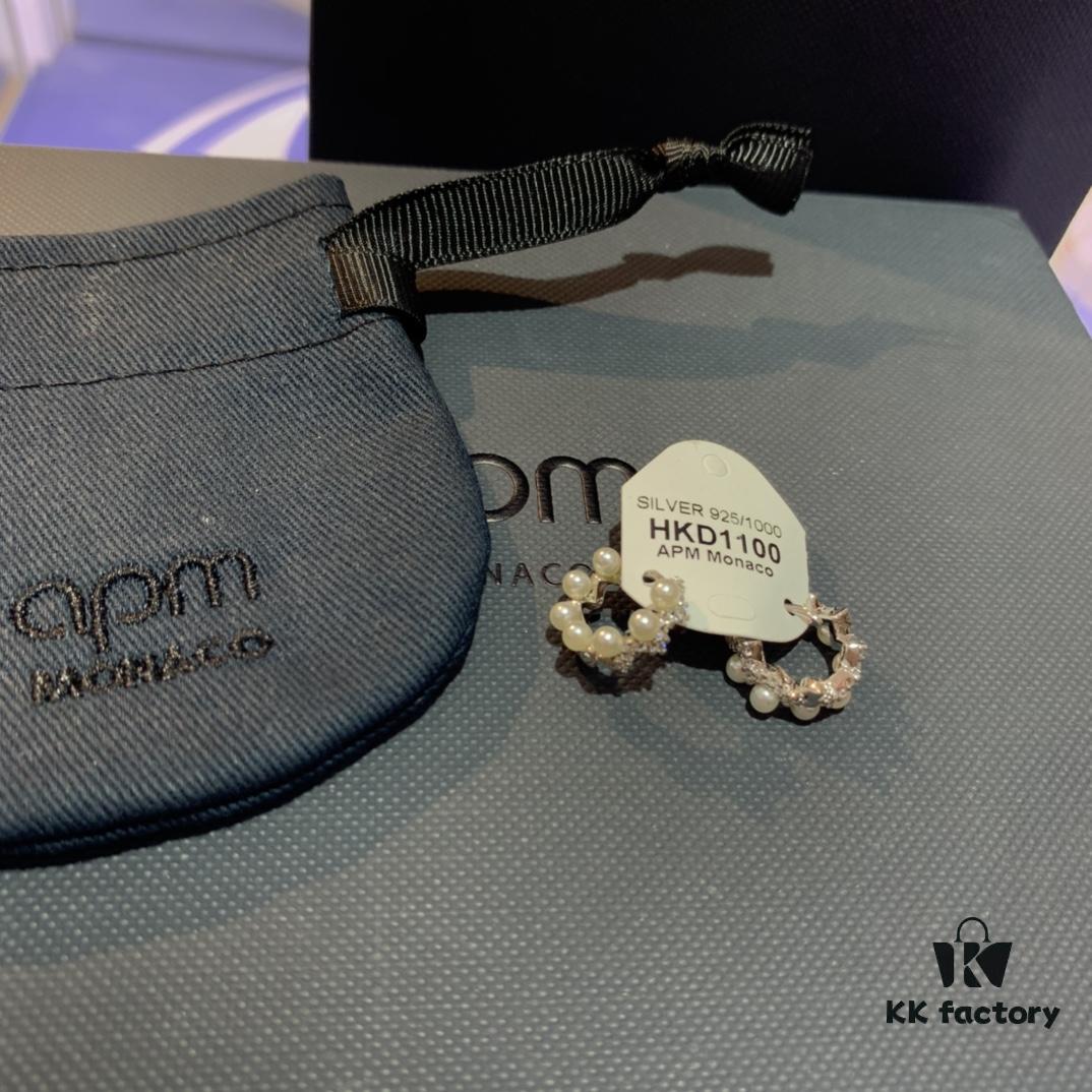 A Family Monaco Style Stylish Mini Pearl Earrings for Women, New Geometric Hoop Earrings, Gift for Girlfriend