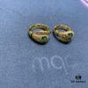 A Family Monaco Exotic Snake Earrings with Green Stone, New Arrival, Stylish and Meaningful Serpent Design Women's Jewelry