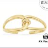 A Family Monaco New Arrival Twisted Knot Open Bangle Bracelet for Women, Gold-Tone Geometric Jewelry in European and American Style, Perfect Gift for Girlfriend