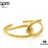 A Family Monaco New Arrival Twisted Knot Open Bangle Bracelet for Women, Gold-Tone Geometric Jewelry in European and American Style, Perfect Gift for Girlfriend