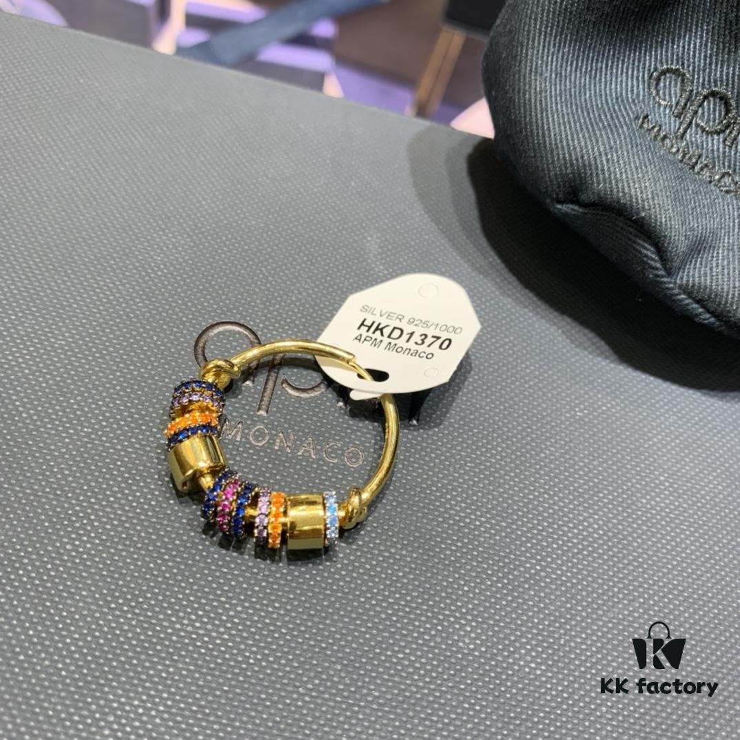 A Brand Monaco Single Romantic Colorful Multi-Layer Earrings, Stylish Designed Jewelry Gift for Girlfriend