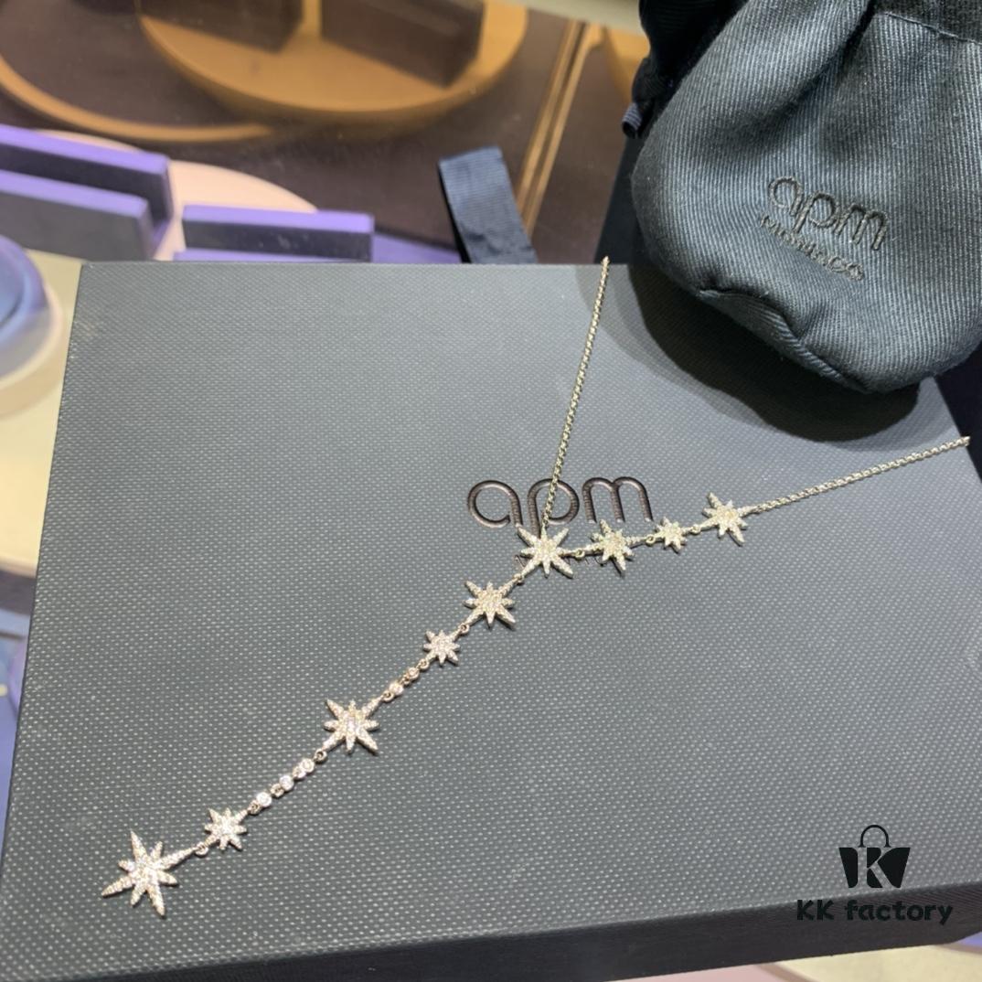 New Arrival A Monaco Multi-Meteor Pendant Necklace for Women, Elegant and Luxurious Fashion Collarbone Chain