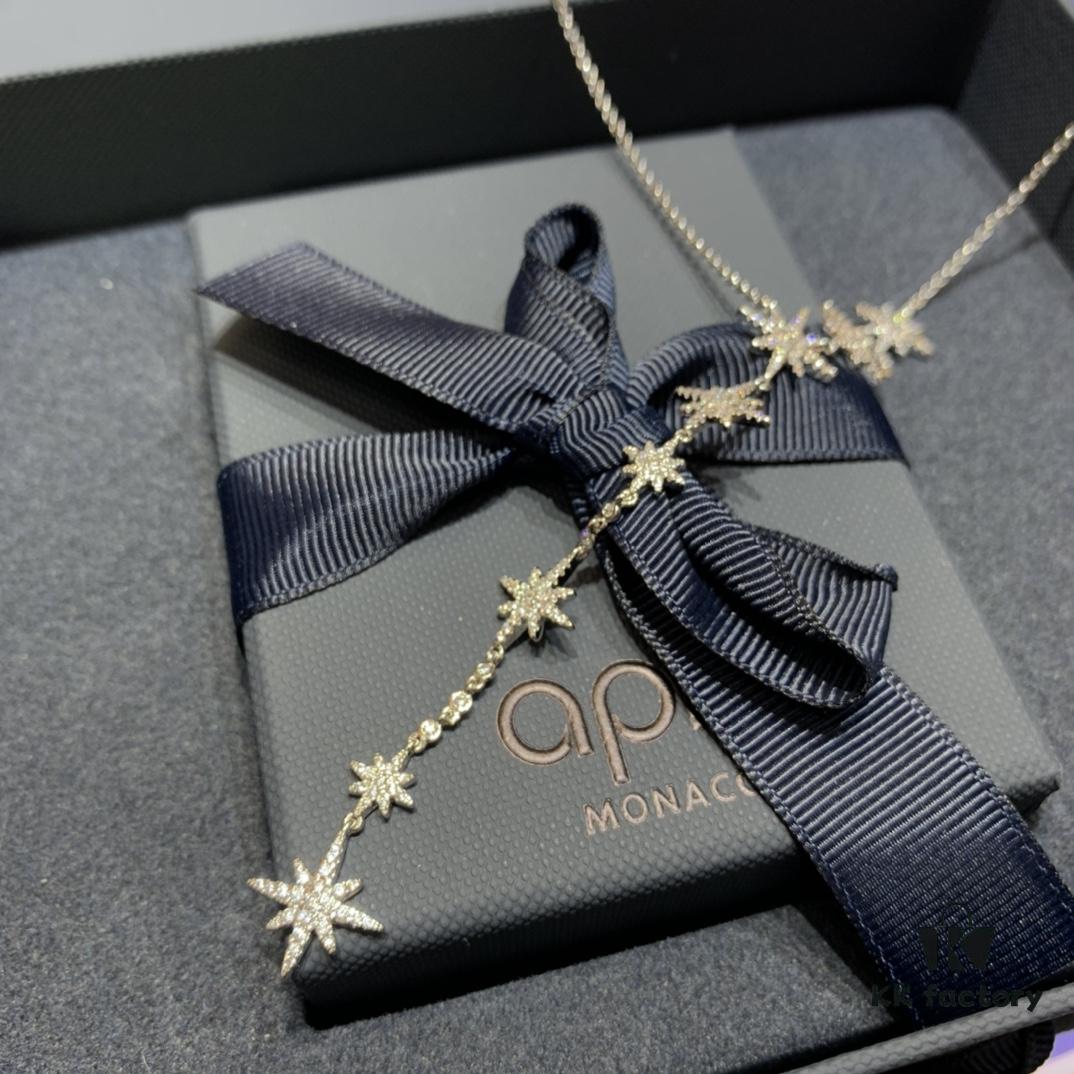 New Arrival A Monaco Multi-Meteor Pendant Necklace for Women, Elegant and Luxurious Fashion Collarbone Chain