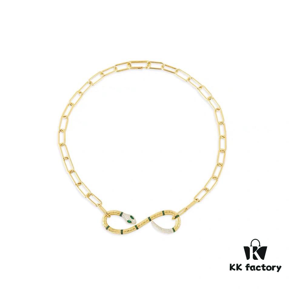 New Arrival 💕 A Monaco Exotic Snake Short Collar Necklace for Women, Gold-Tone Serpent Ring Choker