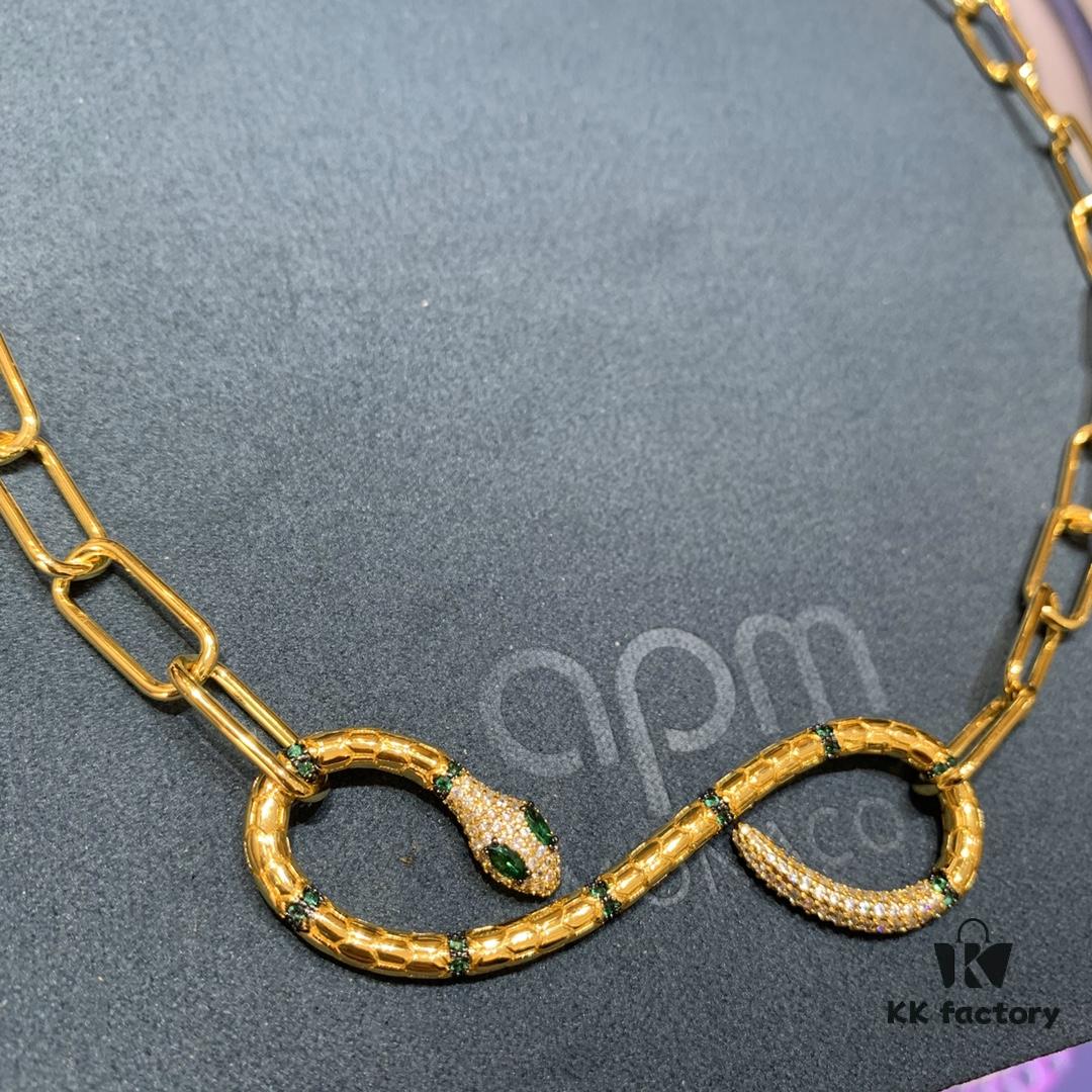 New Arrival 💕 A Monaco Exotic Snake Short Collar Necklace for Women, Gold-Tone Serpent Ring Choker