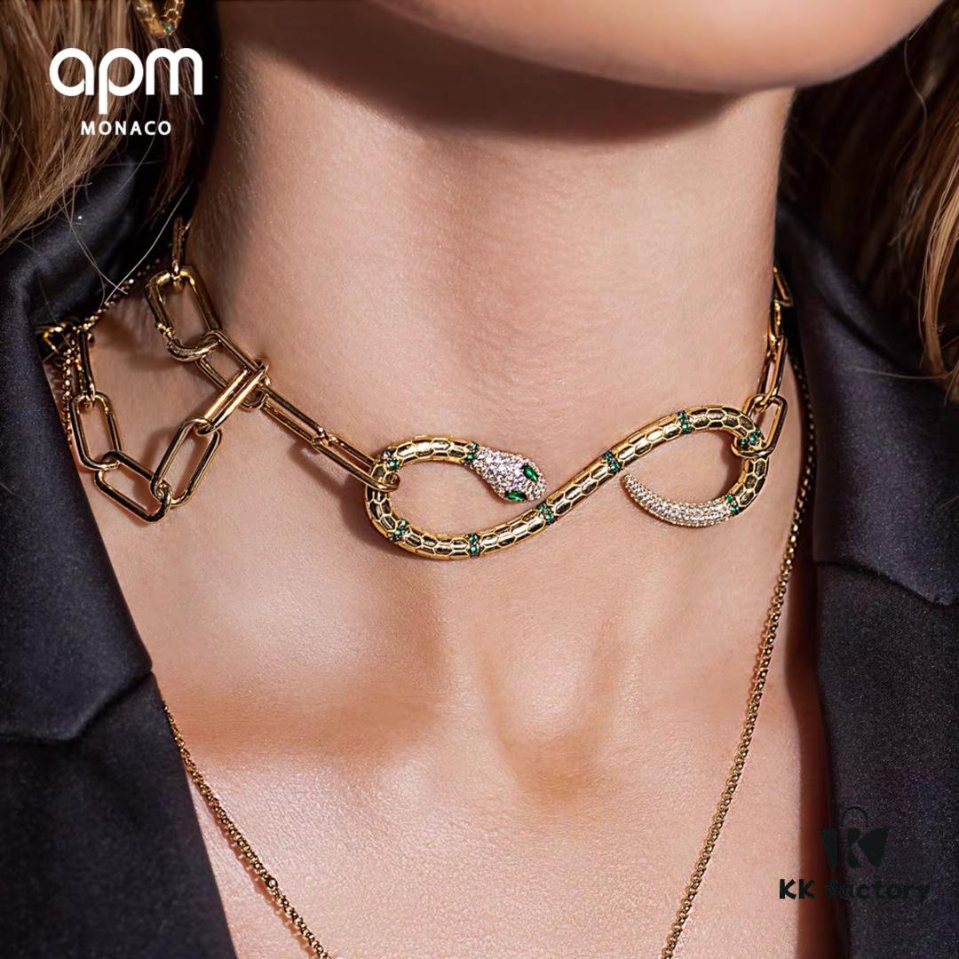 New Arrival 💕 A Monaco Exotic Snake Short Collar Necklace for Women, Gold-Tone Serpent Ring Choker