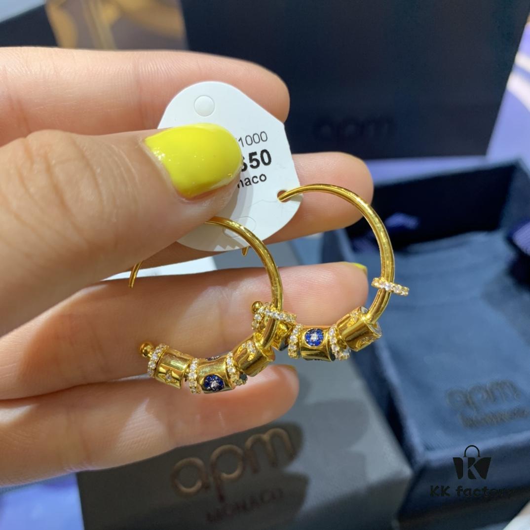 New Arrival 💕 A-Monaco Lucky Star and Moon Ring & Earrings, Luxurious Dreamy Celestial Circle Index Finger Jewelry