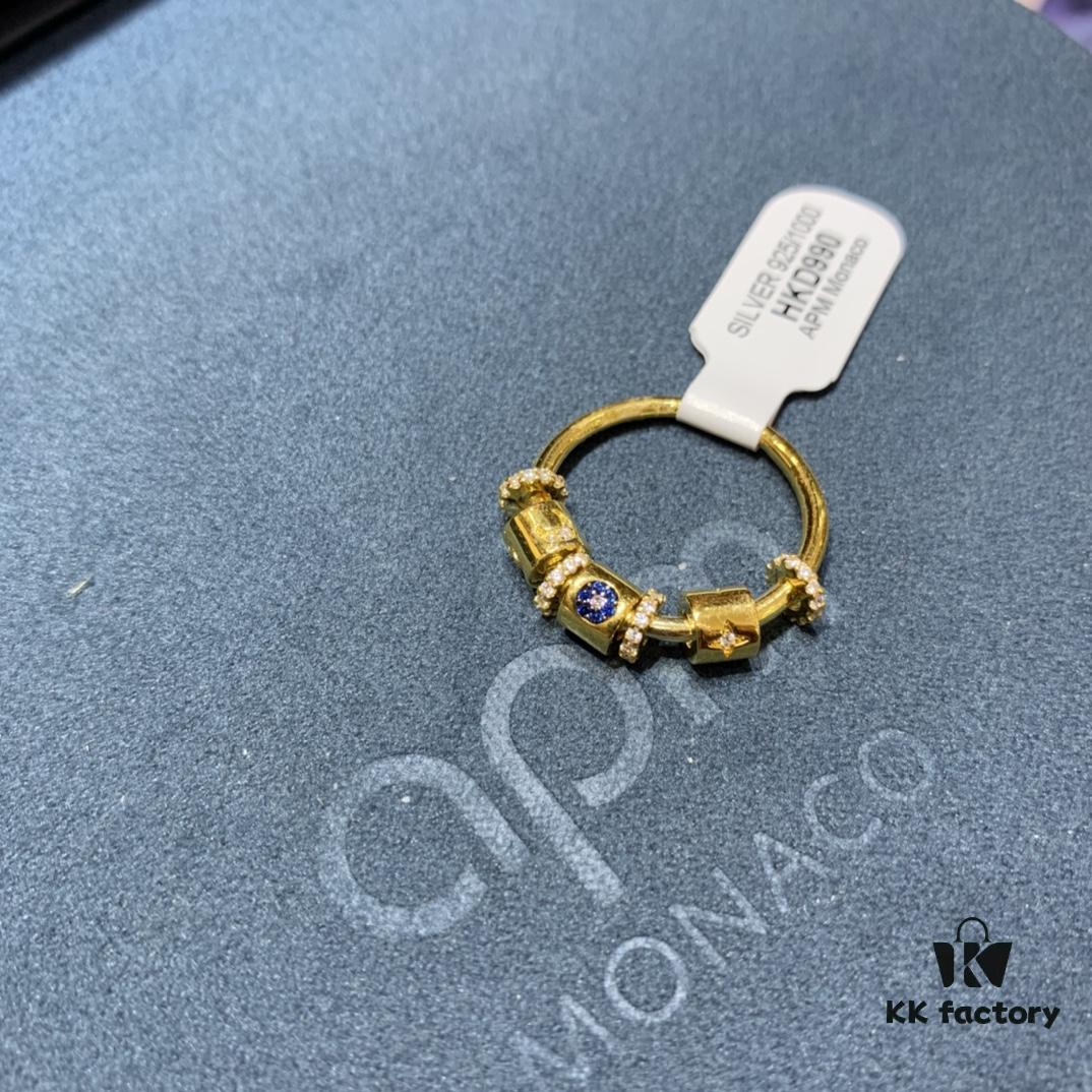 New Arrival 💕 A-Monaco Lucky Star and Moon Ring & Earrings, Luxurious Dreamy Celestial Circle Index Finger Jewelry