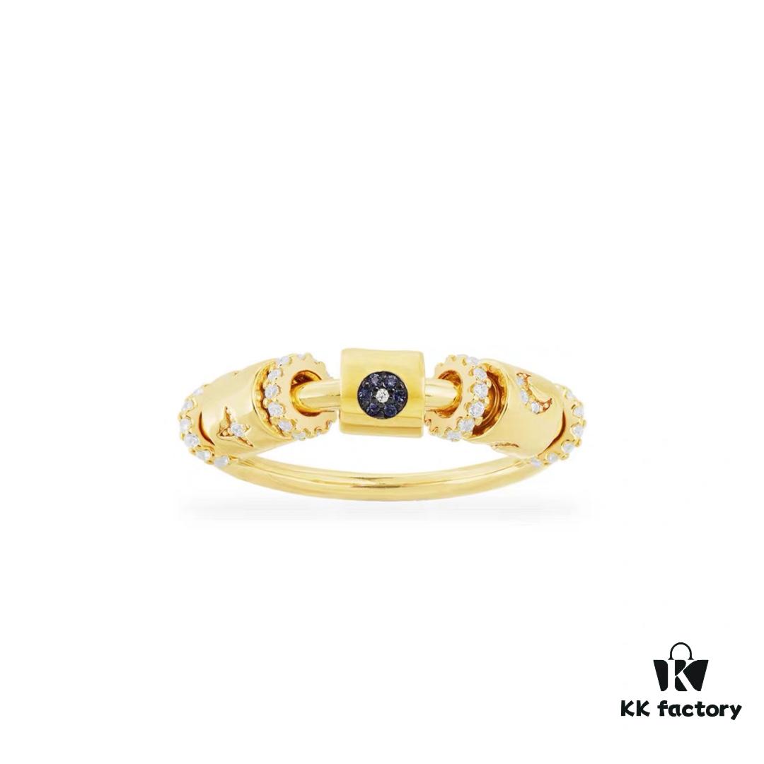 New Arrival 💕 A-Monaco Lucky Star and Moon Ring & Earrings, Luxurious Dreamy Celestial Circle Index Finger Jewelry