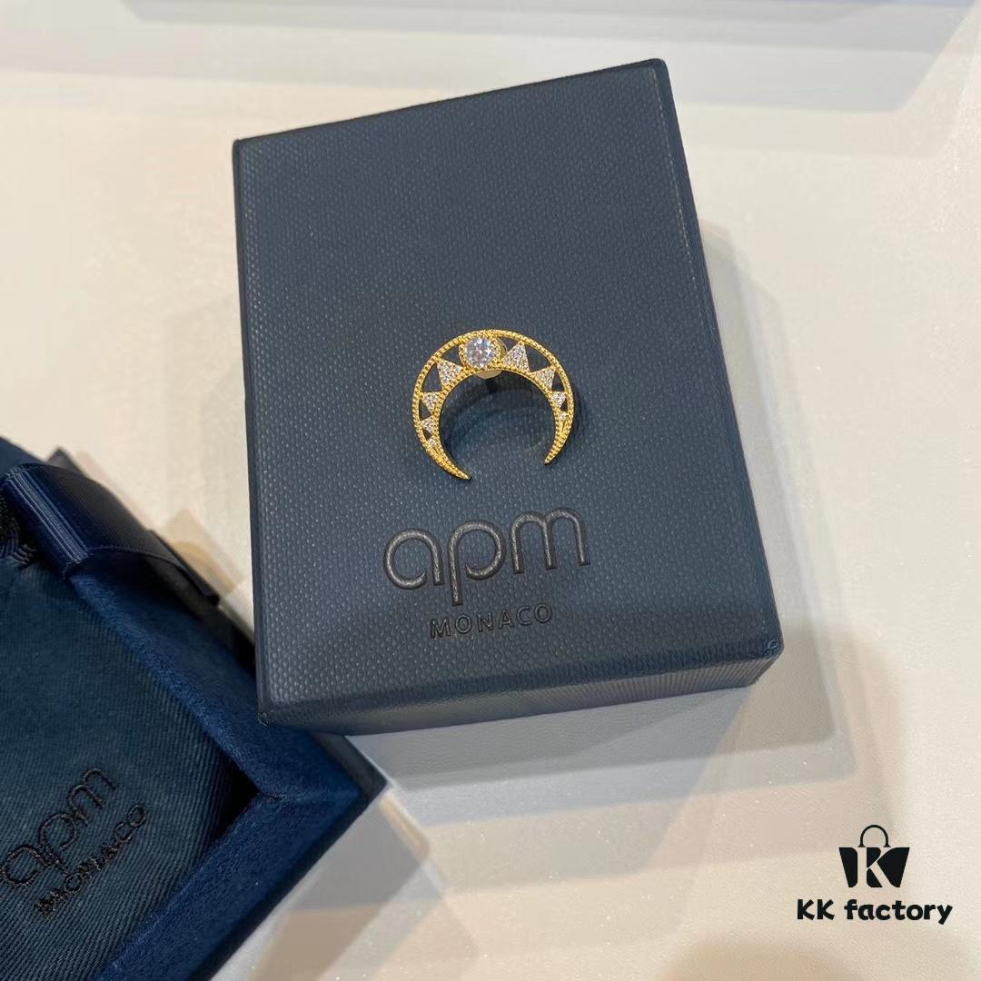 APM April New Arrival, Crescent Moon Hollow-Out Earrings, Dreamy and Exquisite