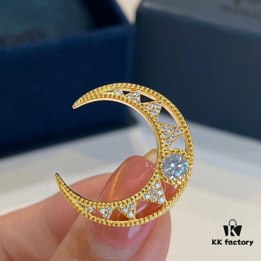 APM April New Arrival, Crescent Moon Hollow-Out Earrings, Dreamy and Exquisite