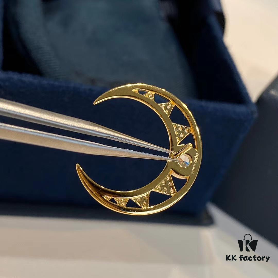 APM April New Arrival, Crescent Moon Hollow-Out Earrings, Dreamy and Exquisite