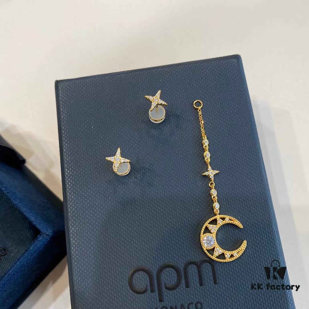 A Family April New Arrival, 🌙 Dreamy Crescent Moon Asymmetric Hollow-out Earrings, April's Crescent is Exquisitely Beautiful