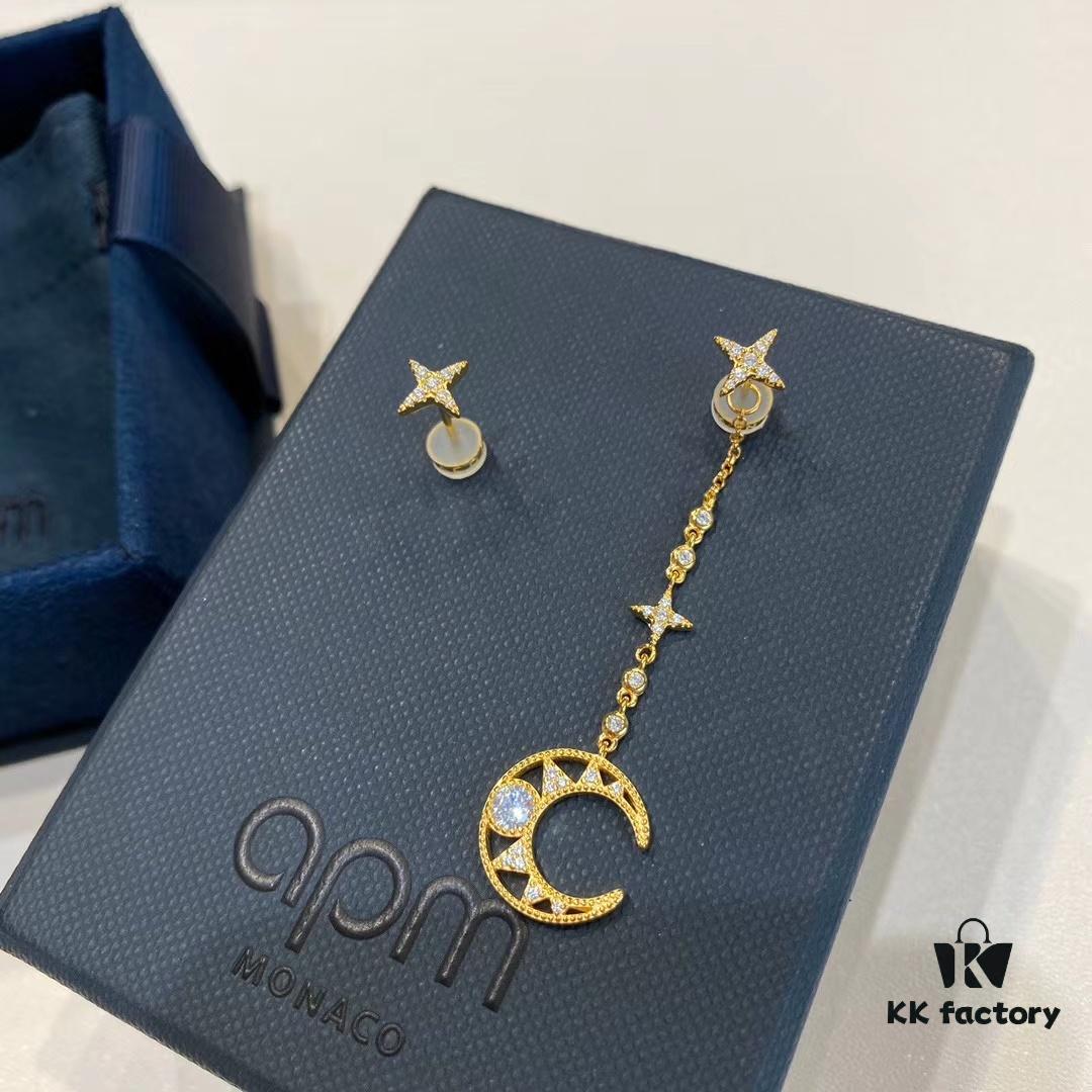 A Family April New Arrival, 🌙 Dreamy Crescent Moon Asymmetric Hollow-out Earrings, April's Crescent is Exquisitely Beautiful