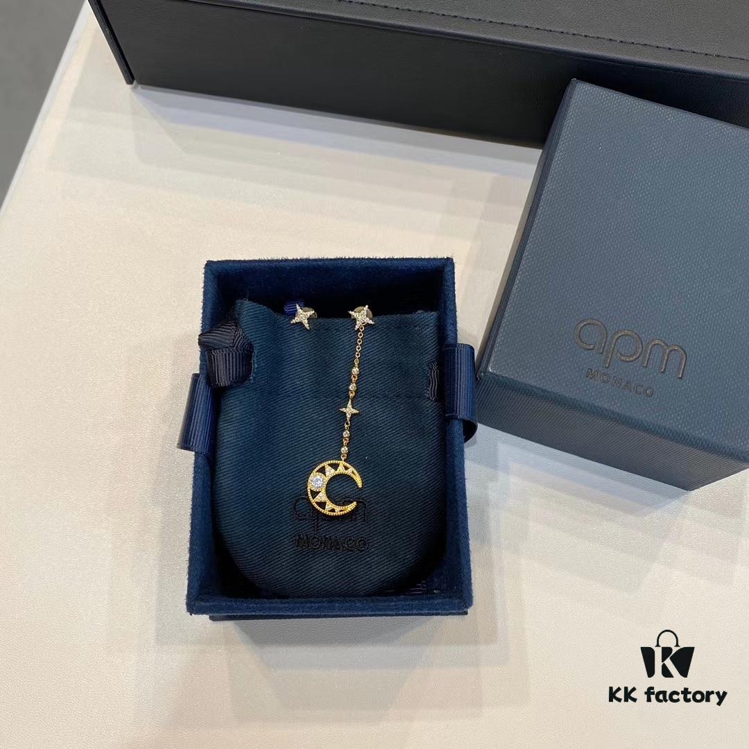 A Family April New Arrival, 🌙 Dreamy Crescent Moon Asymmetric Hollow-out Earrings, April's Crescent is Exquisitely Beautiful