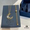 APM Dreamy Crescent Moon Choker Necklace, Hollow-Out Crescent Design, Elegant and Romantic