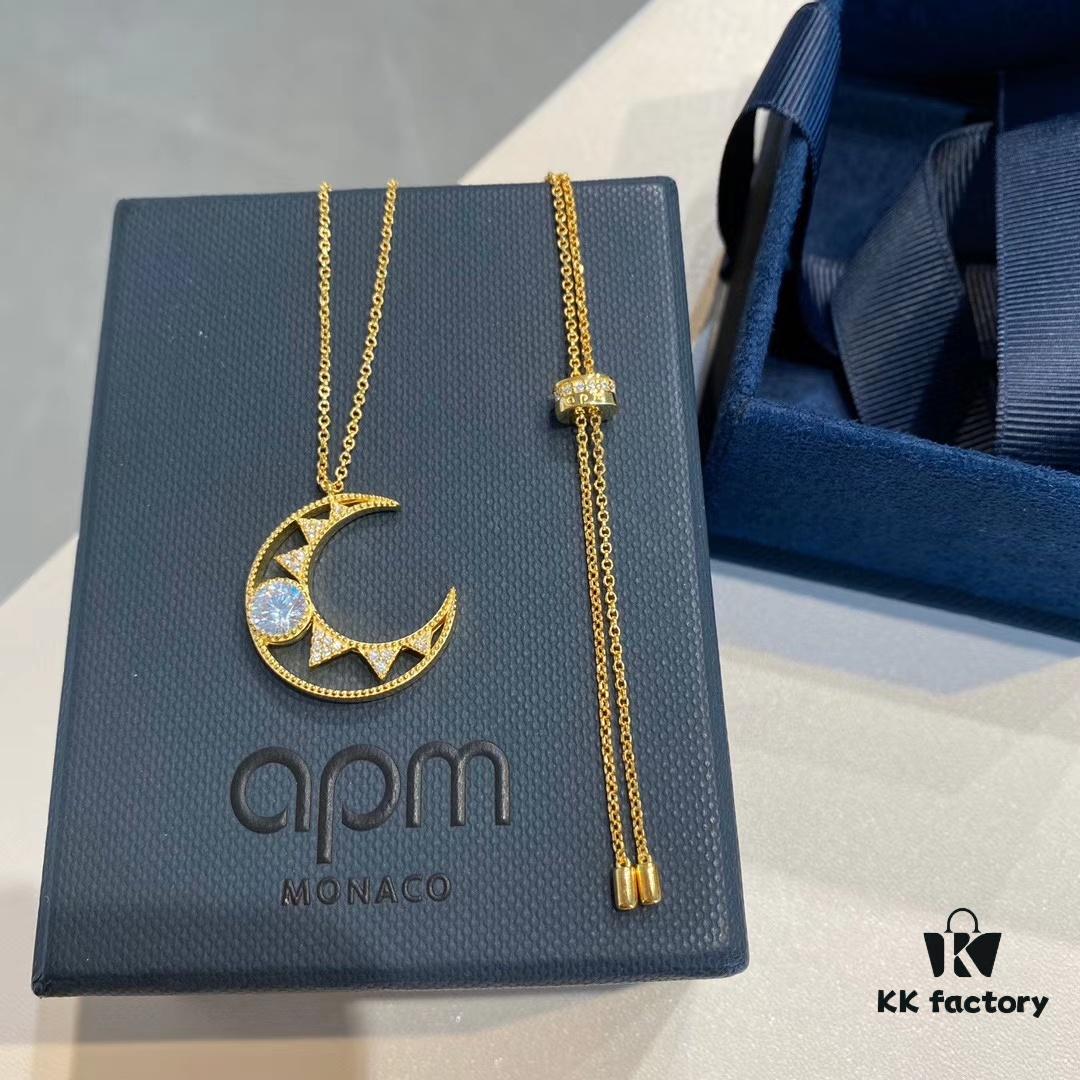 APM Dreamy Crescent Moon Choker Necklace, Hollow-Out Crescent Design, Elegant and Romantic