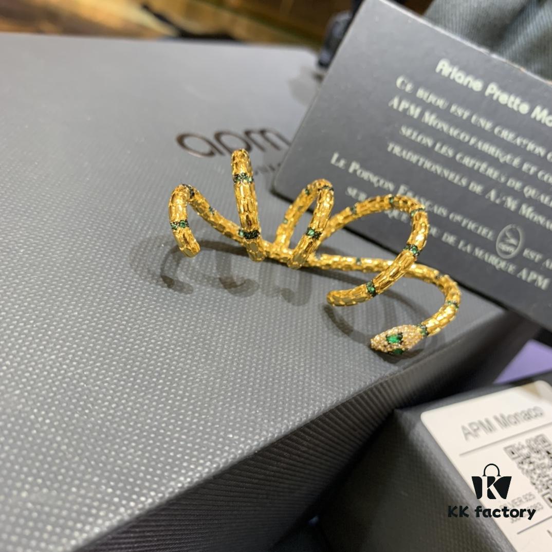 A Monaco New Arrival Guardian Spirit Snake Openwork Earrings, Women's Minimalist Design, Unique Snake Shape