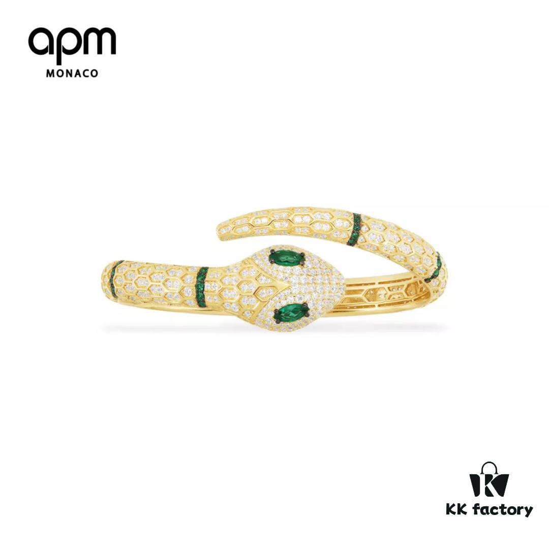 A Family Monaco New Arrival Guardian Spirit Snake Open Silver Bracelet for Women, Unique Design Personalized Snake-Shaped Hand Jewelry