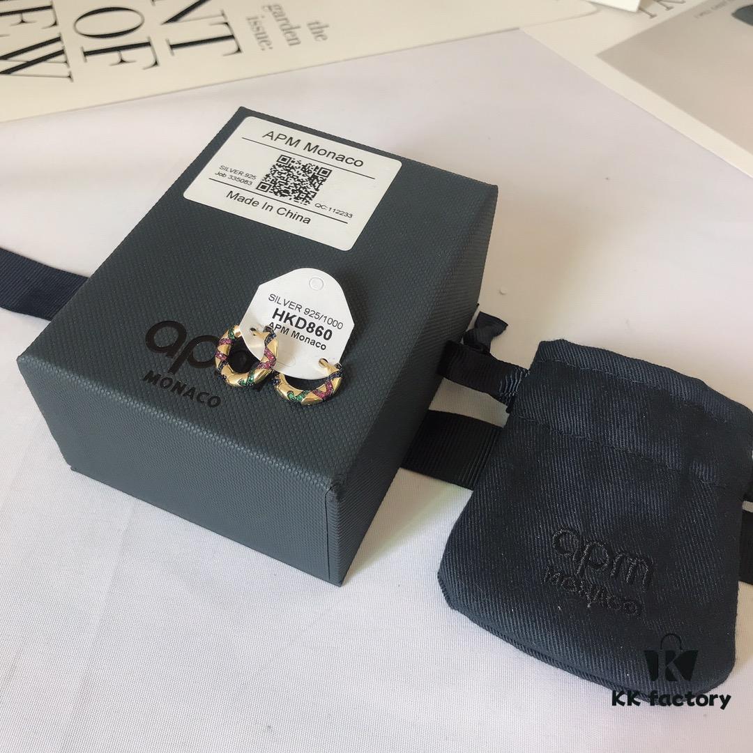 APM Monaco Colorful Geometric Small Earrings for Women, Fashionable and Exquisitely Designed Ear Accessories Perfect for Winter