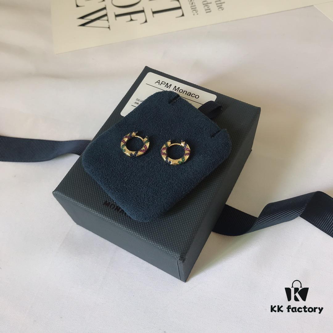 APM Monaco Colorful Geometric Small Earrings for Women, Fashionable and Exquisitely Designed Ear Accessories Perfect for Winter