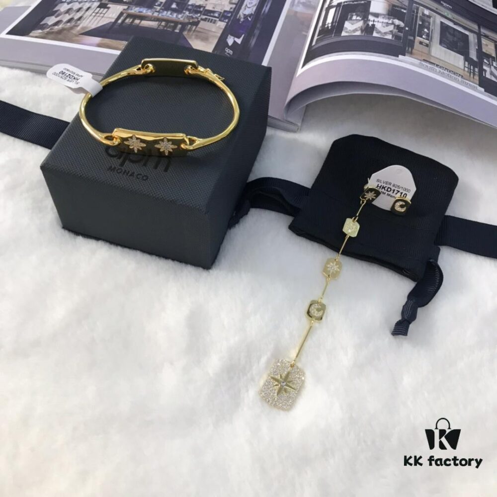 A Brand Monaco Union Flag Bracelet and Earrings Set