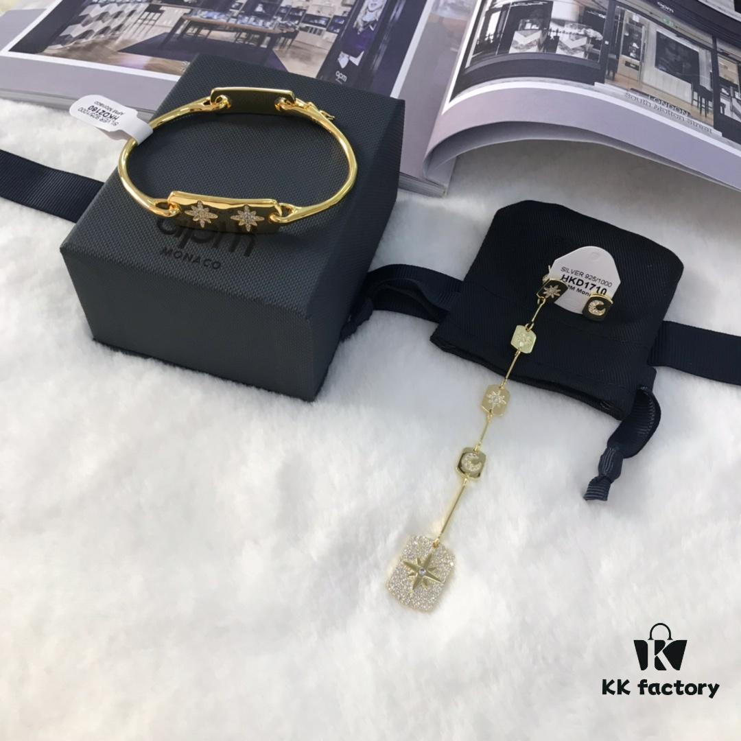 A Brand Monaco Union Flag Bracelet and Earrings Set