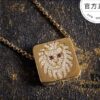 A Family Monaco New Arrival Square Guardian Leo Necklace for Women, Minimalist Boutique Little Lion Collarbone Chain