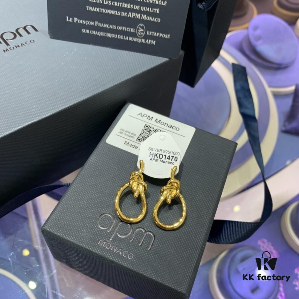 A-Monaco New Arrival Tangled Knot Earrings for Women, Stylish Gold Geometric Studs, Fashionable European and American Ins Style Ear Accessories