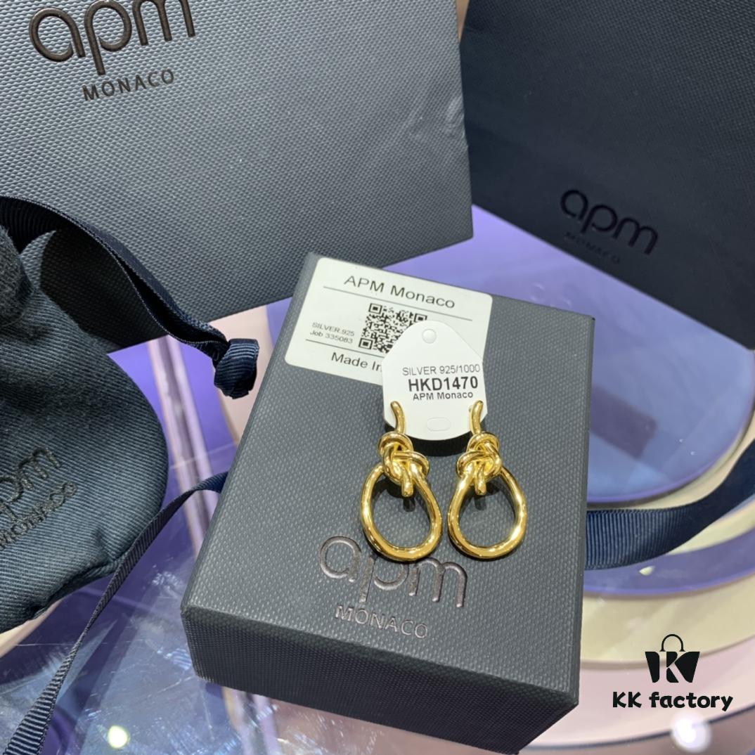 A-Monaco New Arrival Tangled Knot Earrings for Women, Stylish Gold Geometric Studs, Fashionable European and American Ins Style Ear Accessories