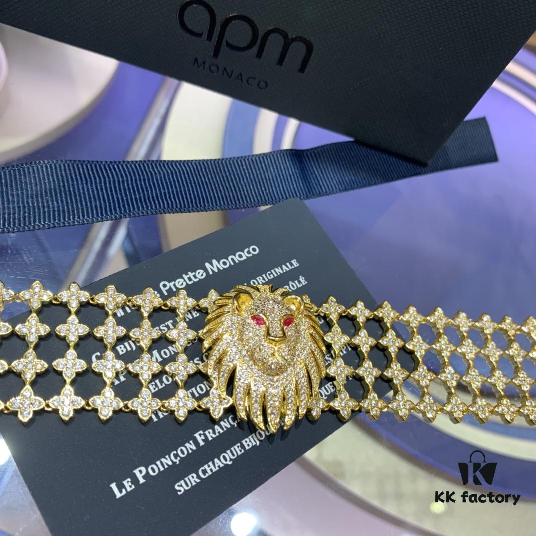 A Brand Monaco Lion Head Bold Bracelet, Retro Gold Bracelet, Elegant and High-End