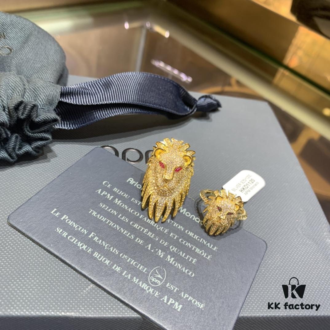 A's Monaco Golden Lion Ring for Women - Exotic Design, Minimalist Small Lion Decorative Index Finger Ring
