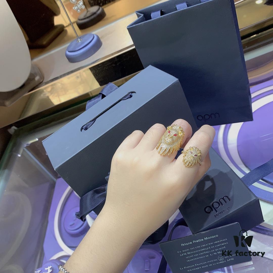 A's Monaco Golden Lion Ring for Women - Exotic Design, Minimalist Small Lion Decorative Index Finger Ring