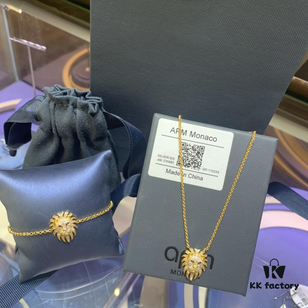 New Arrival A Monaco Constellation Leo Necklace and Bracelet for Women, Unique Fairy-like Leo Head Jewelry