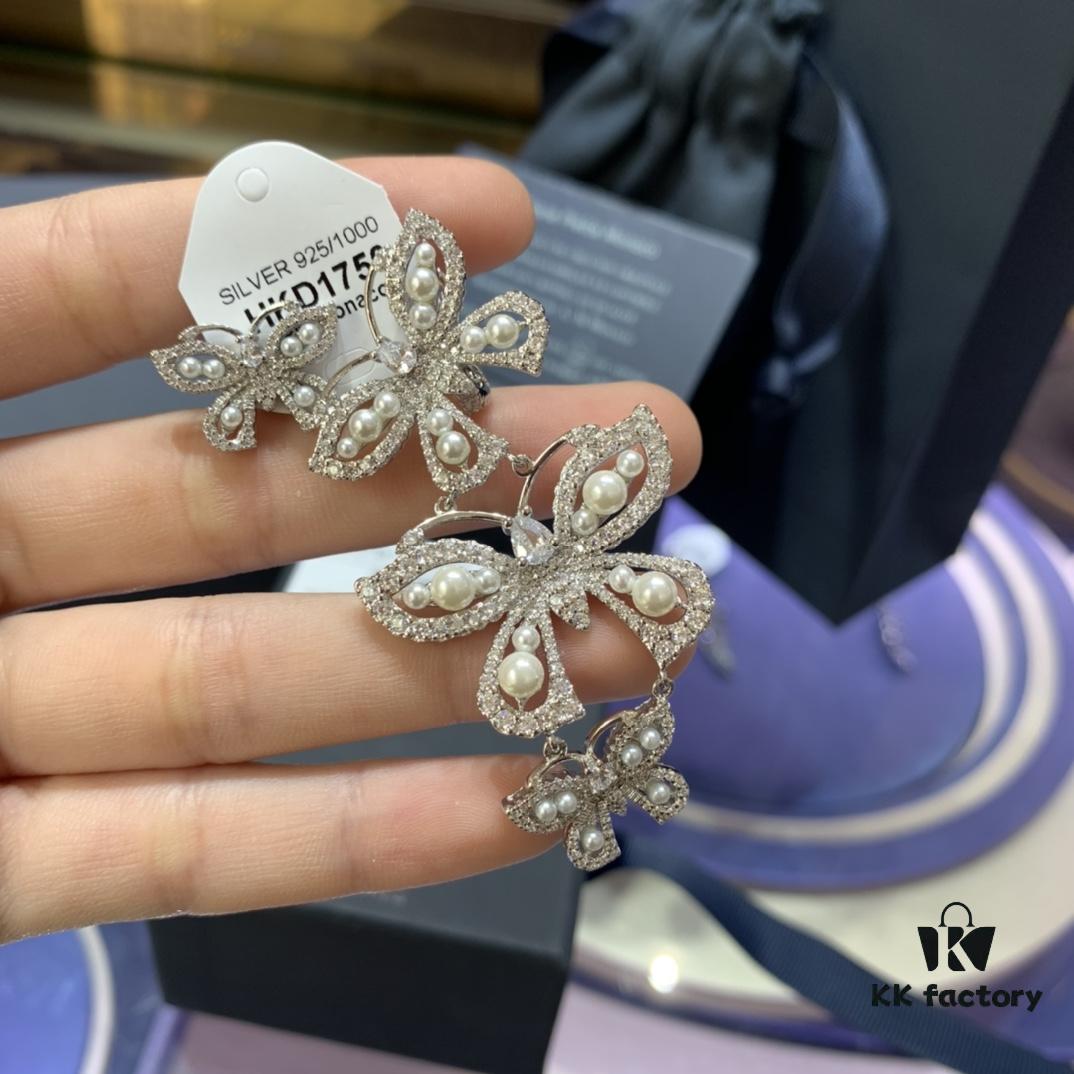 A Family Monaco Asymmetrical Bow Pearl Earrings, Extremely Flattering, Elegant and Slimming