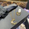 New Arrival A Monaco Dreamy Crescent Moon Hollow-out Necklace, Stud Earrings, and Ring 2020 Fashion Trend