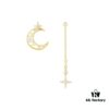 New Arrival A's Monaco Asymmetric Moon and Star Earrings, Dreamy Sweet Fairy-like Fashion Ear Drops