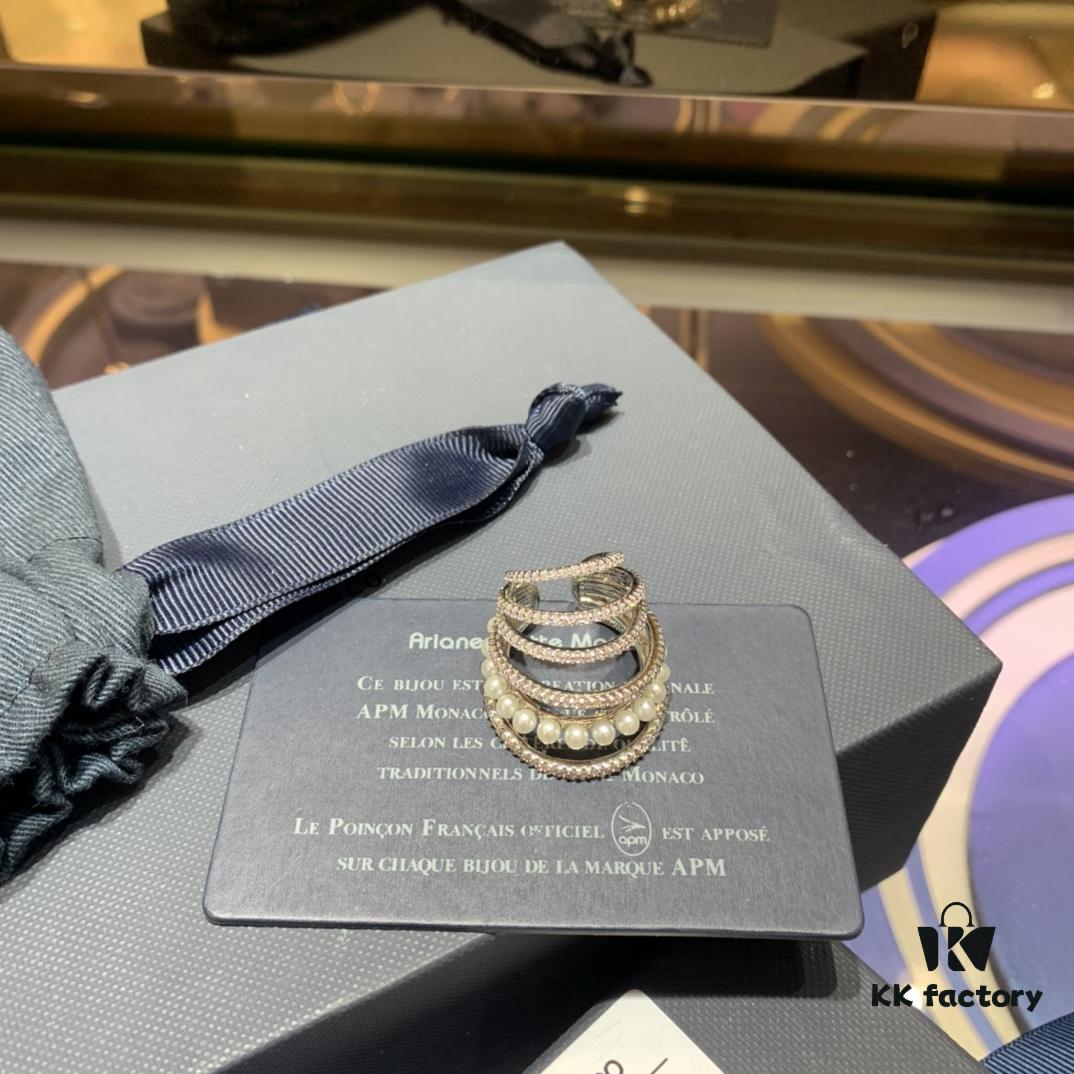 A Family Monaco Elegant Single Multi-loop Ear Cuff for Women, New High-end Pearl Earring Without Pierced Ears