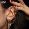 A Brand Monaco Single Colorful Multi-loop Rainbow Ear Cuff for Women, Fashion No-Piercing Earrings, Valentine's Day Gift