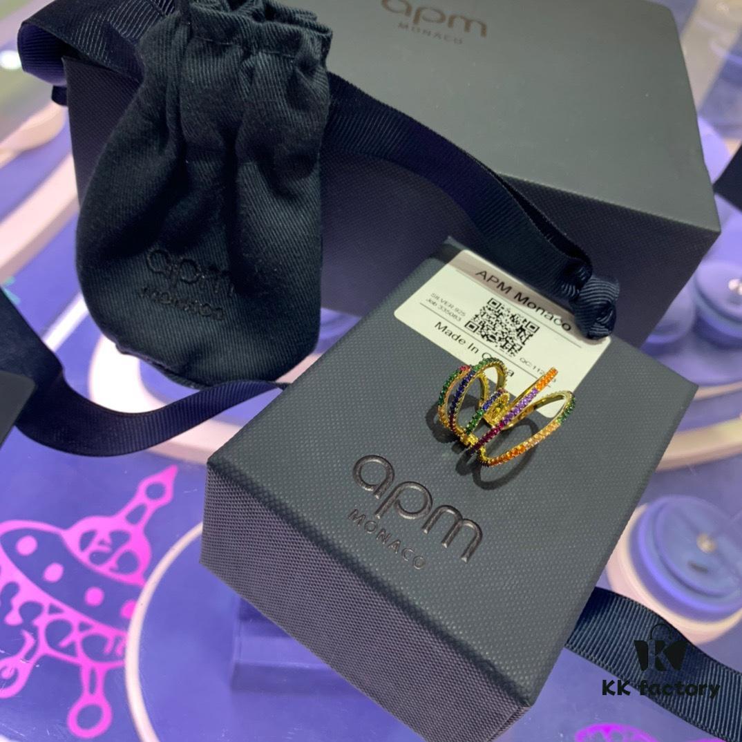 A Brand Monaco Single Colorful Multi-loop Rainbow Ear Cuff for Women, Fashion No-Piercing Earrings, Valentine's Day Gift