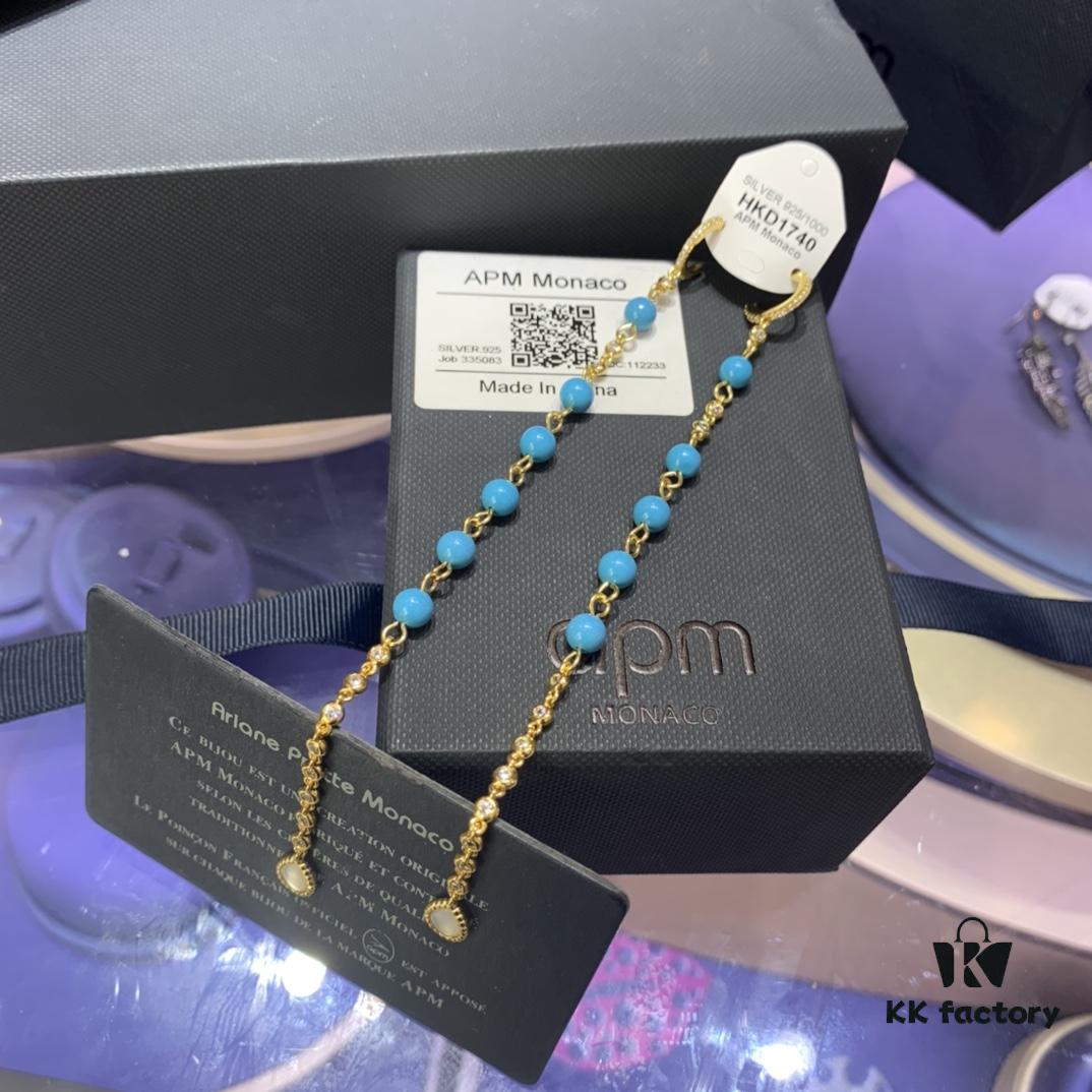 A Home Monaco Turquoise Extra-Long Mother-of-Pearl Leaf Fairy Jewelry