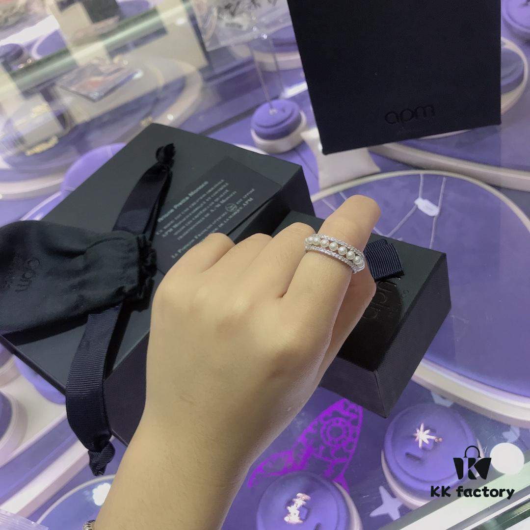 New Arrival 💕💕 A's Monaco Diamond-Encrusted Pearl Ring, Casual and Versatile Style, Perfect Gift for Her on 520