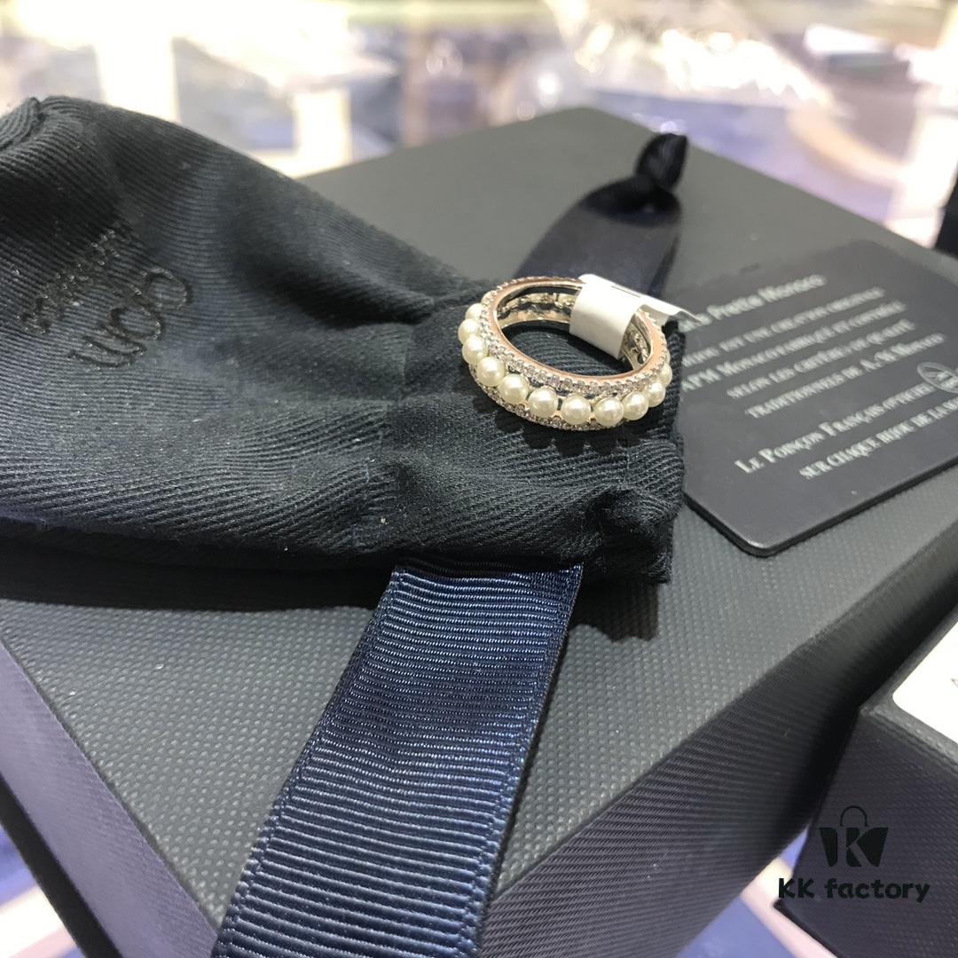 New Arrival 💕💕 A's Monaco Diamond-Encrusted Pearl Ring, Casual and Versatile Style, Perfect Gift for Her on 520