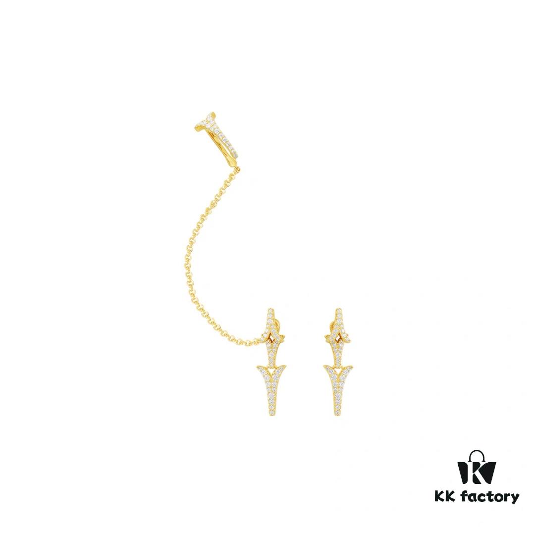 A Brand Monaco Asymmetrical Dragon Tail Ear Cuff with Earrings, Rock-style Unique Statement Drop Earrings for Women