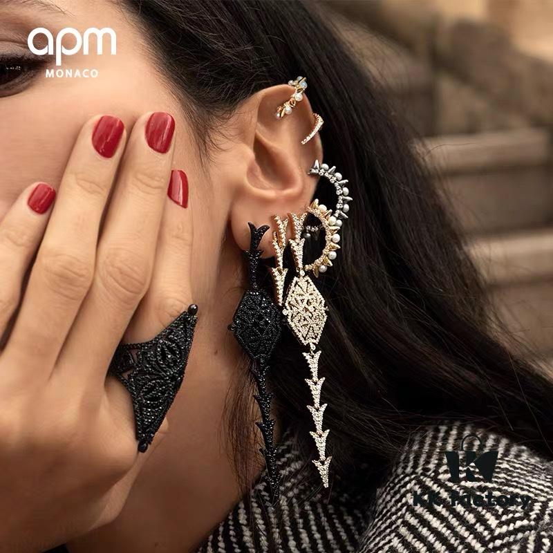 A Brand Monaco Asymmetrical Dragon Tail Ear Cuff with Earrings, Rock-style Unique Statement Drop Earrings for Women