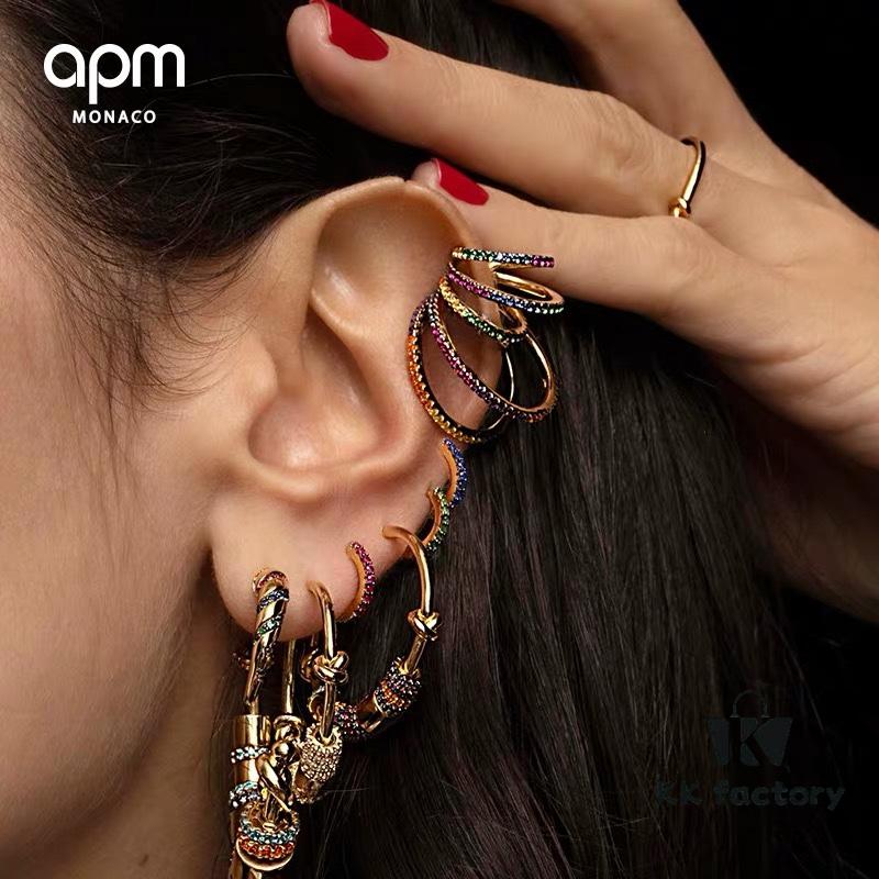 New Arrival 💕 A's Monaco Single Colorful Multi-loop Rainbow Ear Cuff for Women, Fashion No-Pierced Earrings, Valentine's Day Gift